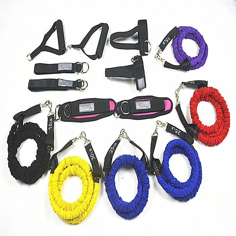

Adjustable Training Resistance Bands Set With Sleeve for Running Power Agility Acceleration Muscle Endurance and Strength