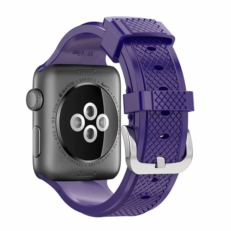 

Amazon Hot Selling Silicone Replacement Watch Band for Apple Watch 38mm 42mm 40mm 44mm, As picture shows