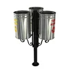 Decorative Outdoor Customized Metal Three Eyes Stand Recycling Waste Bin