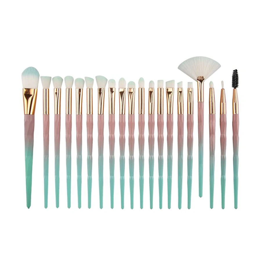 

20pcs Eye Makeup Brush Set Diamond Handle Gradient Makeup Beauty Makeup Tool Brush Set, Customized color