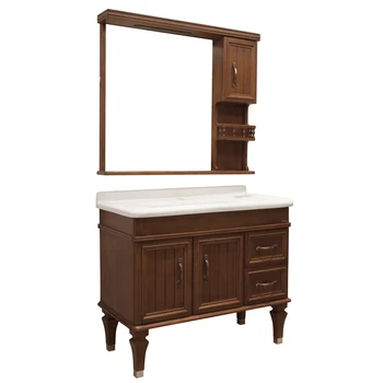 Classical Dark Brown American Style Wooden Bathroom Cabinet Buy