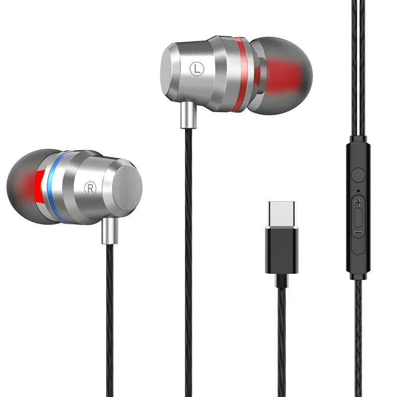 

OEM service type-c headphones for oneplus, Silver, red, pink,black,golden