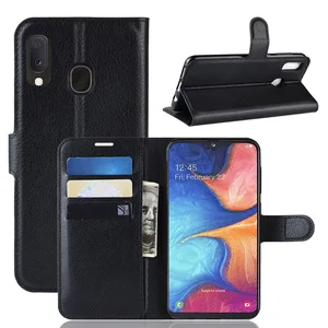 9 Litchi PU Leather Wallet Case Samsung Galaxy A20E
