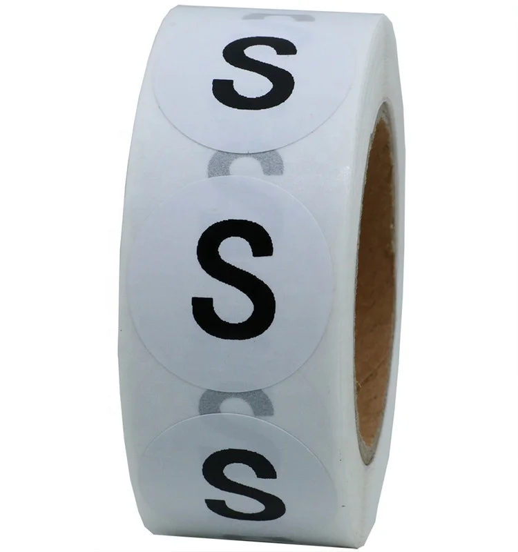 

Hybsk Clothing Size Stickers White Round Labels For Retail Apparel