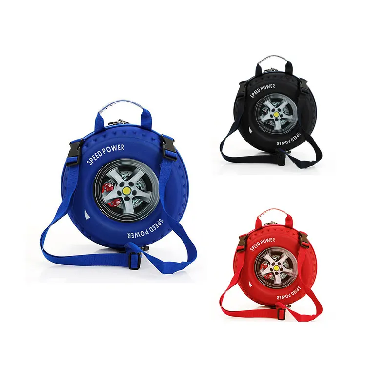 

2019 new fashion kindergarten 3D car tire bag children cartoon backpack, Any color