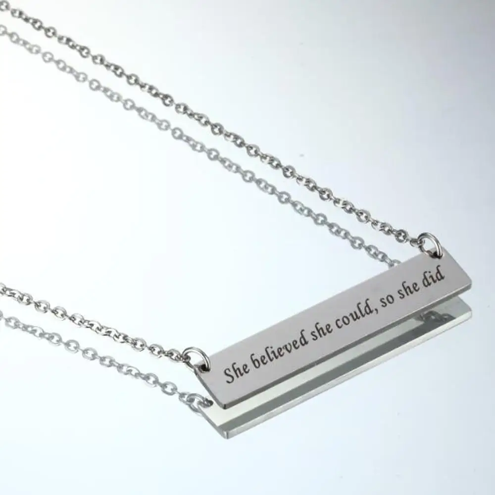 

316L Stainless Steel Jewelry Inspirational in Silver Jewelry New Style She Believed She Could So She Did Necklace, Picture shows