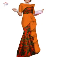 

WY4152 African Dresses for Women 2019 Dashiki Elegant Party Dress Plus Size Strapless Traditional African Women Clothing