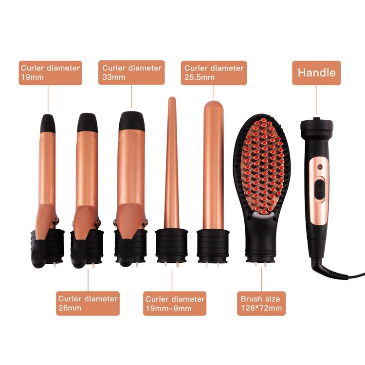 

multi-function private label hair curler set 5 in 1 curling iron, Customized