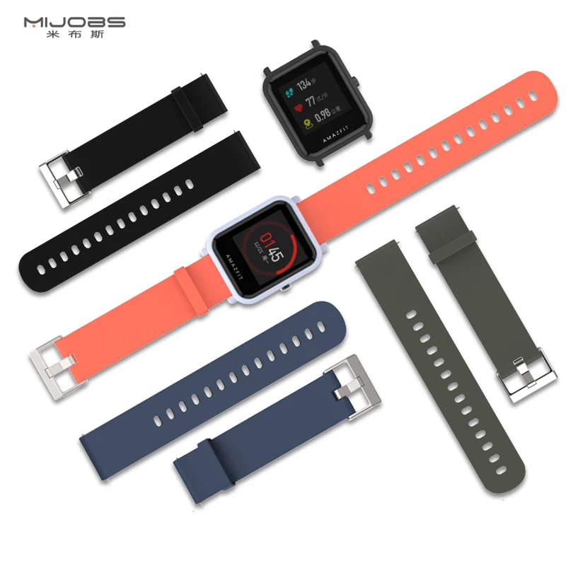 

Mijobs Amazfit bip watch band strap Silicone smart watch wristband Lite version sports watch strap