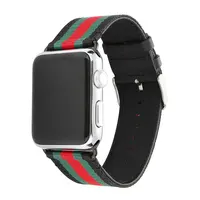 

For apple watch band, nylon with genuine leather watch bands for smartwatch