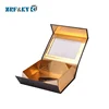 Custom Black Gift Paper Packaging Flat Folding Collapsible Magnetic Boxes With PVC Windows