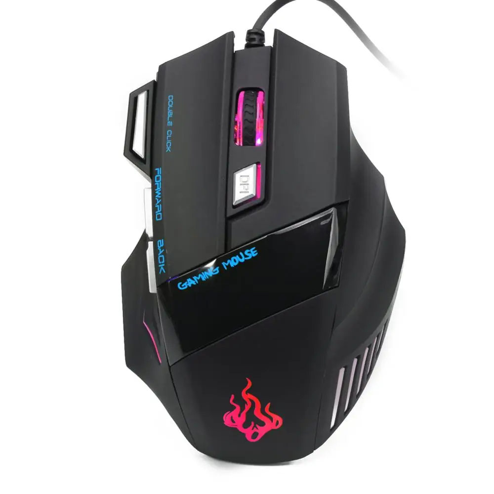 

Wired USB Gaming Mouse 7 keys Professional PC Laptop Computer Mouse Gamer Mice Colorful LED 5000dpi USB Optical Mouse