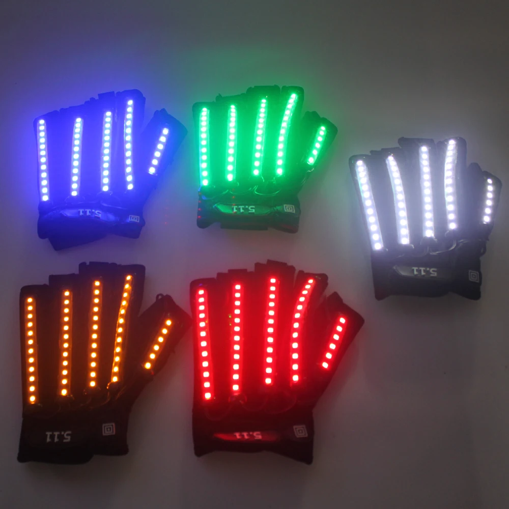 

LED Gloves Laser Show Garment Stage Props Nightclub Singer Dancer Bright LED Light Gloves for Party Supplies, White
