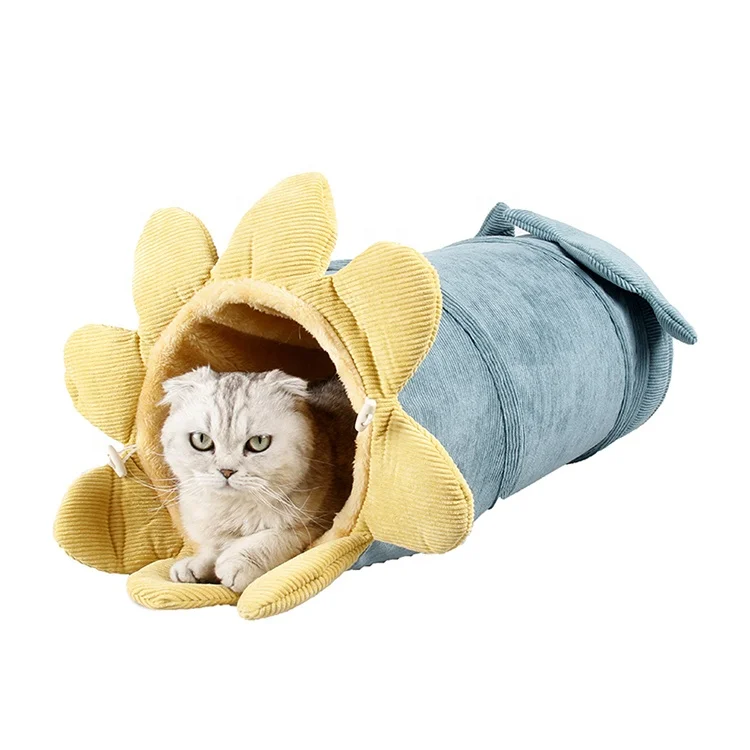 

New Design Plush Interactive Cat Toy Foldable Pet Bed Cat Tunnel, Green, purple, red