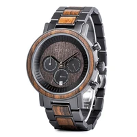 

BOBO BIRD 2019 stainless steel men wooden watch luxury with special concave dial luxurious chronograph wristwatches