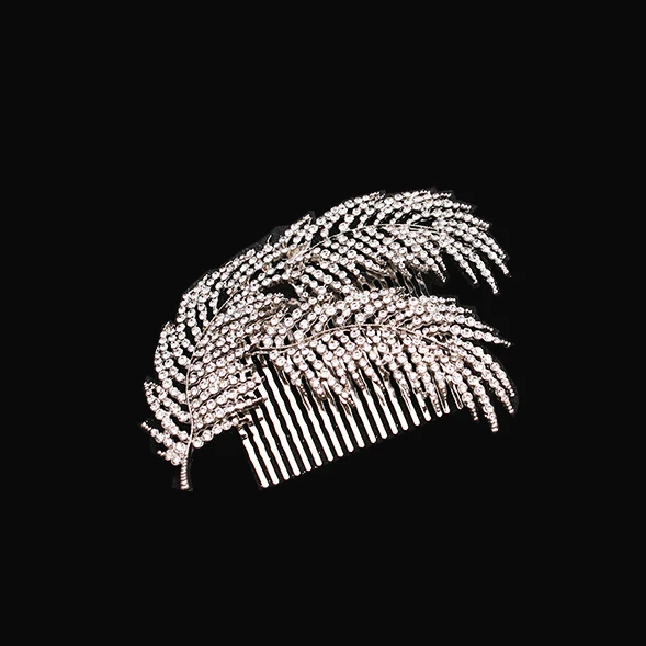 

Feather hair comb head comb women pearl jewelry hair combs bridal accessories hair ornaments bridal tiara wedding accessory, White