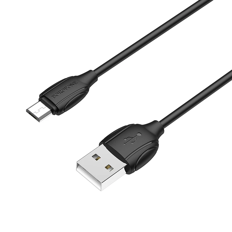 

Cheapest Borofone BX19 PVC material fast charger micro usb data cable for android, Black/white