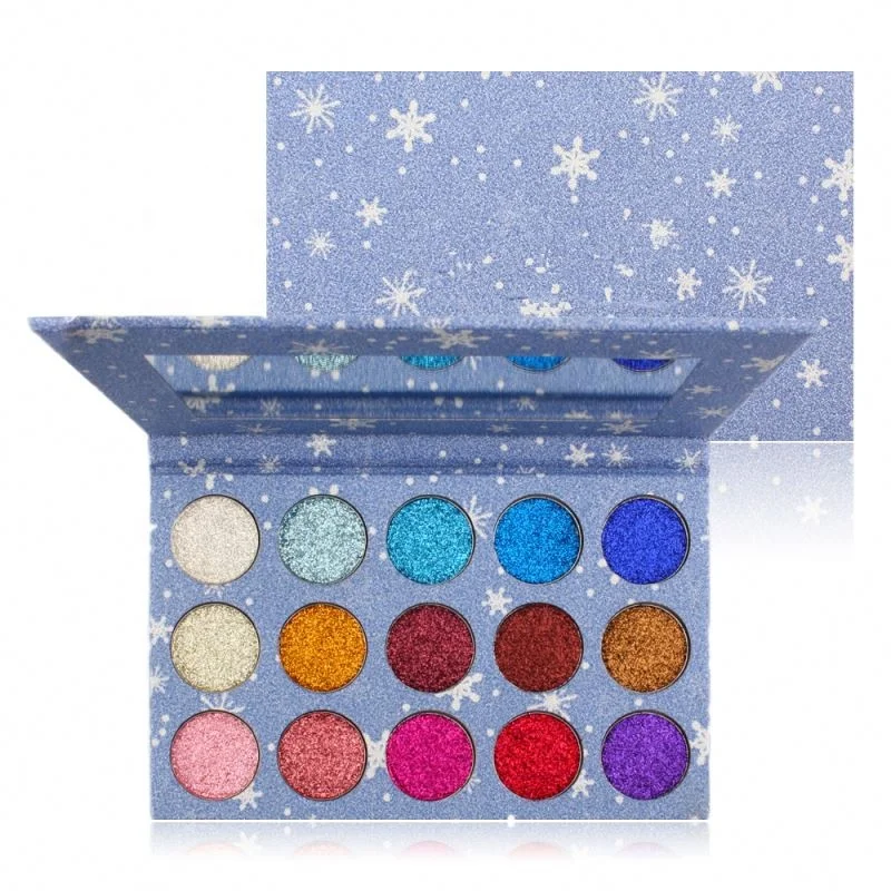 

Vegan Makeup No Logo Glitter Eyeshadow Palette 15 Colors Wholesale Eyeshadow Pigment Palette Private Label