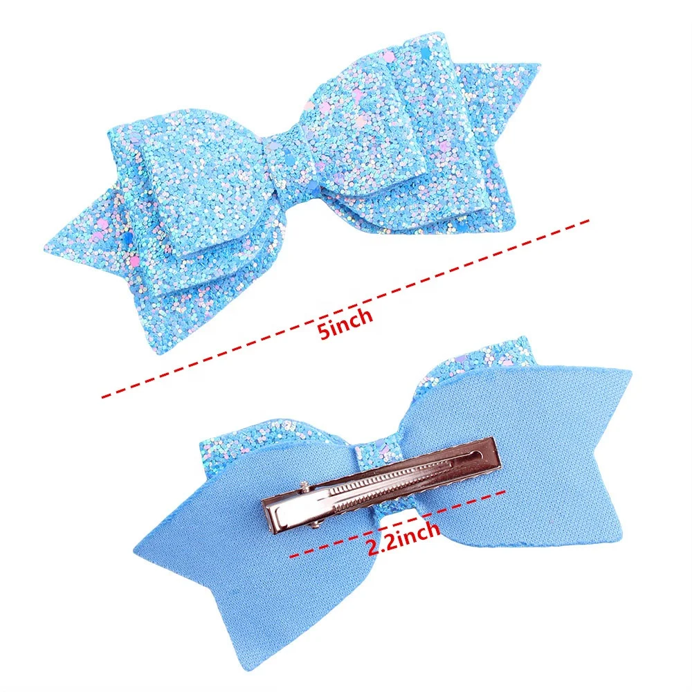 
2019 Multi Color Wholesale Glitter Hair Bows Alligator Clips for Girls Hair Accessories 