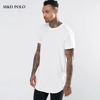 

Mdpolo Wholesale custom high quality 100% cotton mens casual t-shirts curved scallop split hem printing logo T shirt