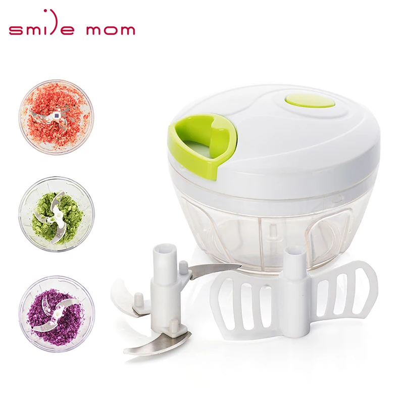 

Smile mom 2 in 1 Kitchen Helper 400ml Mixing Eggs Pull Vegetable Speedy Onion Chopper, Custom color