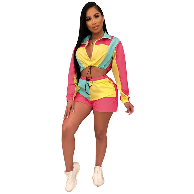 

Two Pieces Outfits Casual Splicing Multi-color Sports Two-piece Set, N/a