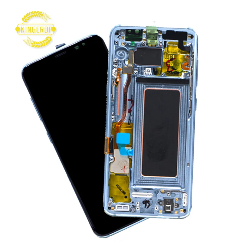 

Wholesale price original mobile lcd screen for samsung s8 lcd G950 G950F Lcd Display Touch Screen Digitizer Assembly+Frame, Black/blue/gold/silver
