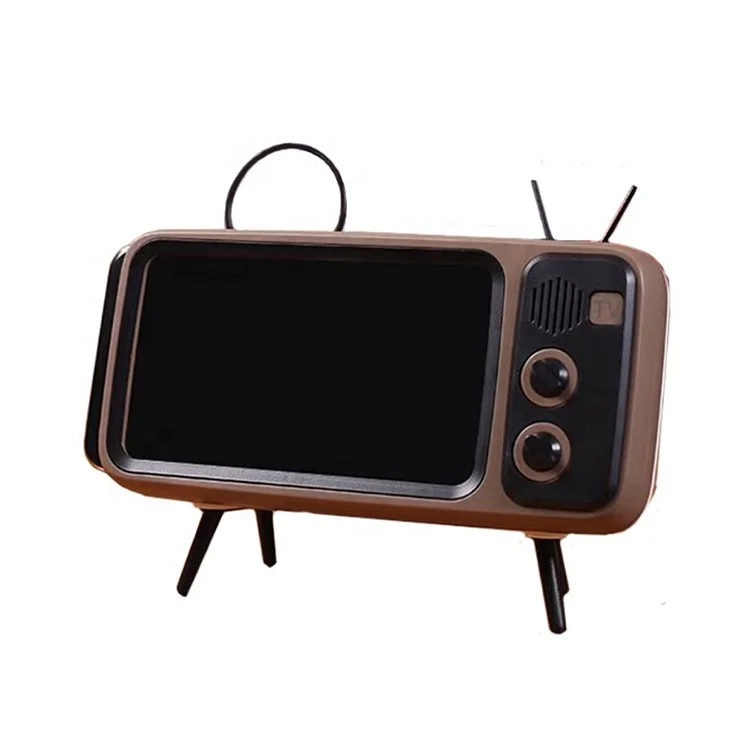 

New arrival Mini Fancy TV shape wireless retro speaker as phone stand