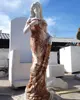 Modern beautiful natural marble stone life size standing lady statue