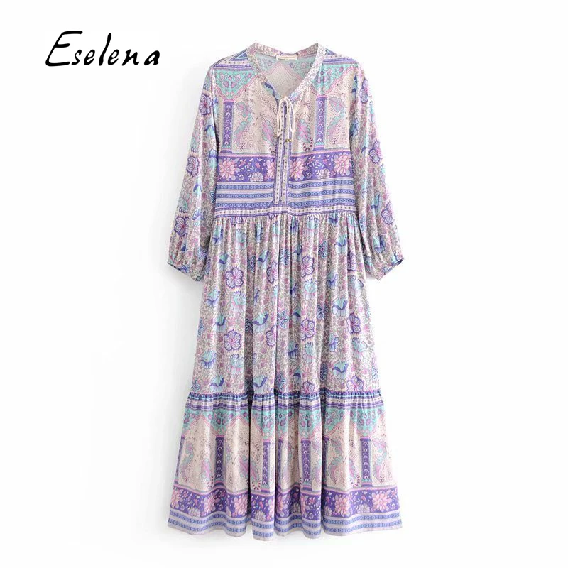 

Fashion Muslim Kimono Women Plus-Size Long Sleeve Maxi dress v neck floral printed fabrics casual dresses lady