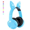 new 2019 7-color change cat ear handsfree volume limited LED bluetooths kids headphones cat ear