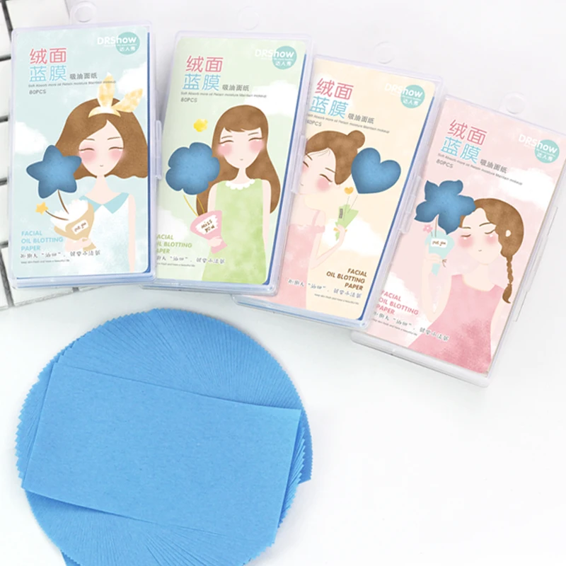 

wholesale popular tissue paper face cleaning magic oil absorbing paper, Blue