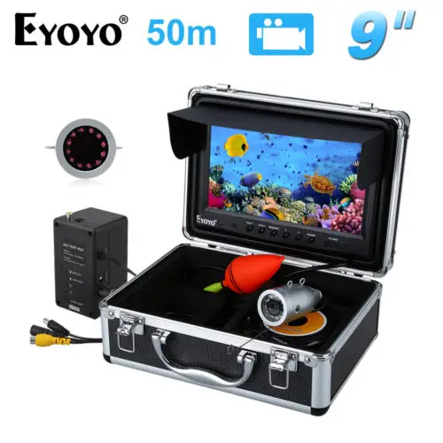

EYOYO 8GB 50m 9 LCD 1000TVL Fish Finder IR Fishing Camera DVR Recorder Sunvisor EYOYO WF09 Underwater Fish Finder