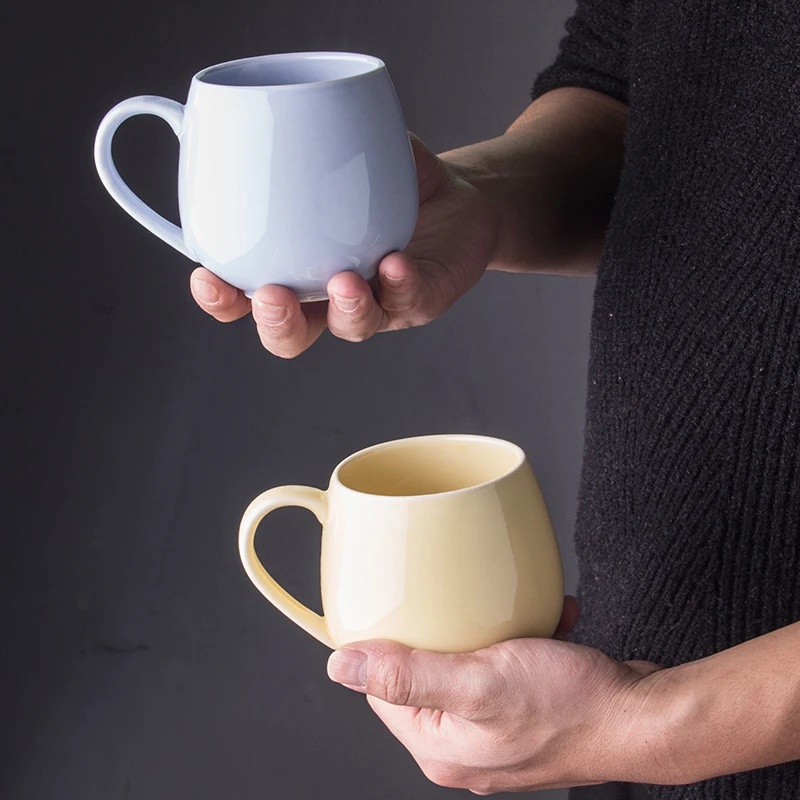 

Eco-friendly and stocked porcelain factory mugs daily ues 2 colors glazed round cheap water cups ceramic, As picture or customized