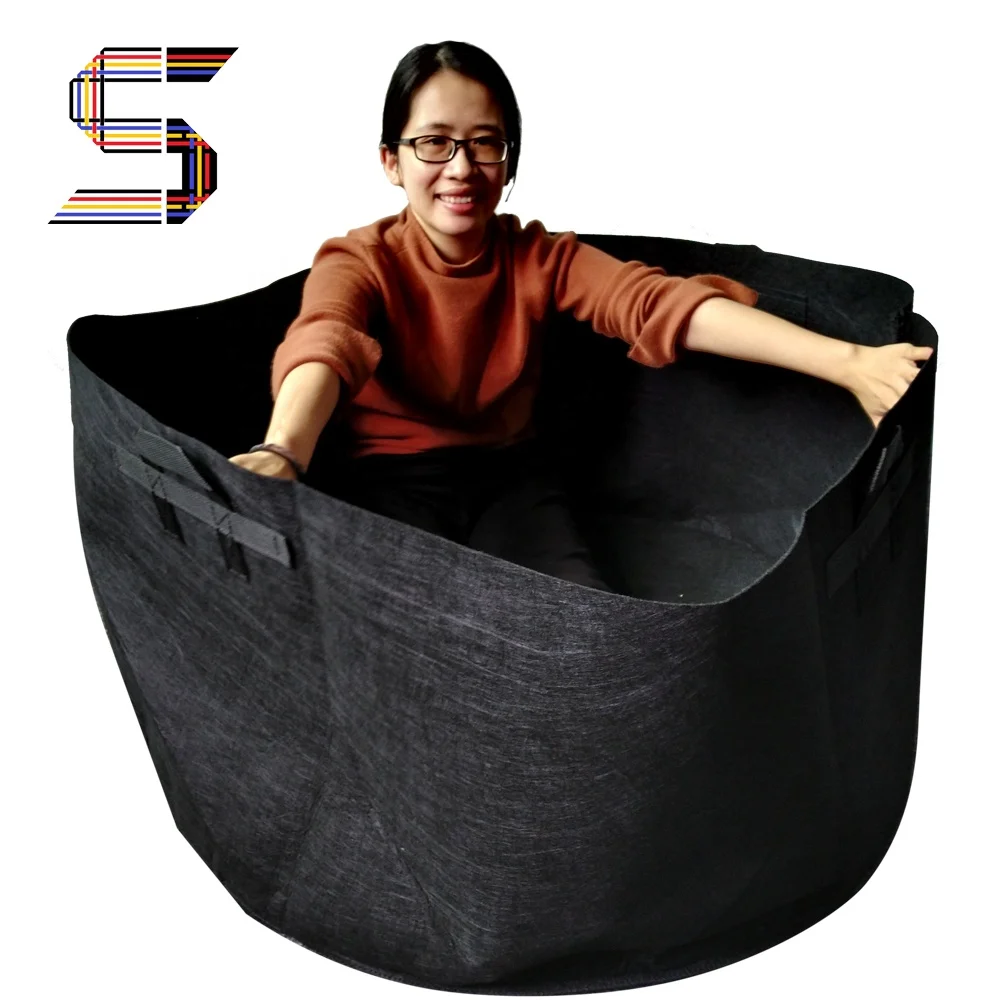 

10 years factory free sample felt planting pot seedling fabric flower polyester grow bag, Black