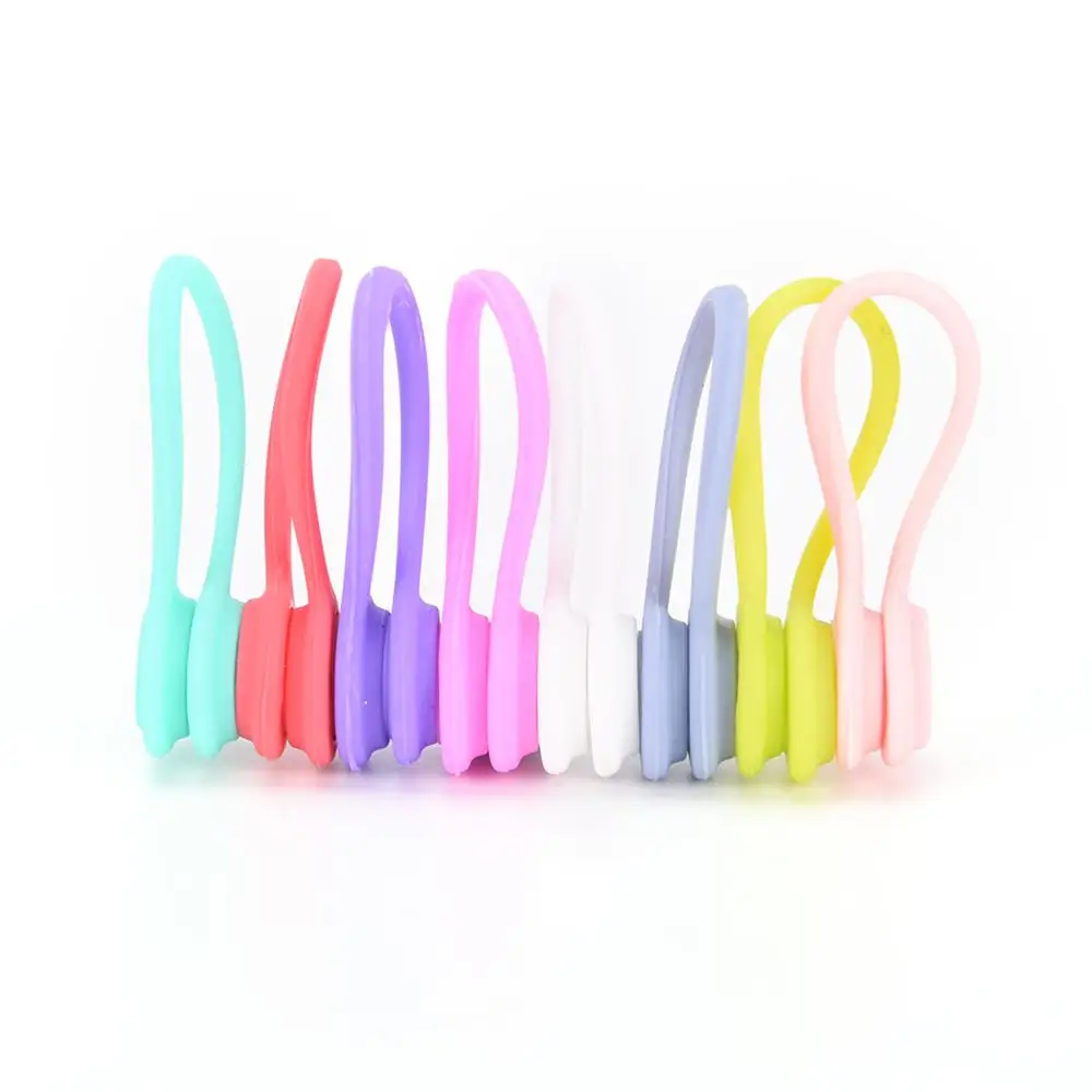 

silicone magnetic earphone cable winder multi-functional headphone wire winder gifts cable cord holder, 8 color