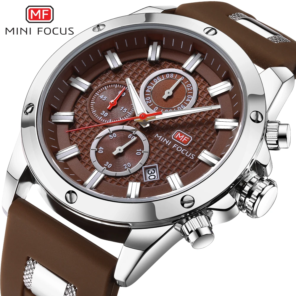 

Popular Casual Round Dial Male Dancing Dress Shinny Chronograph Wristwatch by Mini Focus Company