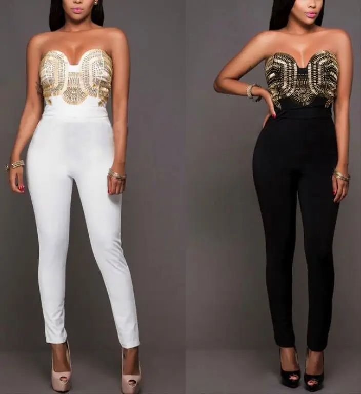 

Ladies Off Shoulder Sexy Studded Jumpsuits For Women, Customized