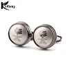 Fashion gunmetal colour brass men cuff links & tie clips