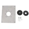 Aluminum Alloy Router Table Insert Plate with Rings and Screws for Woodworking