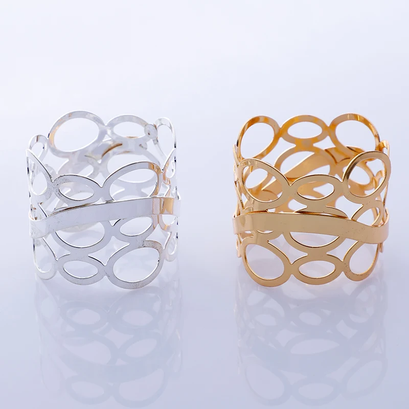 

Wholesale Handmade Gold Wire Round Mesh Napkin Rings For Wedding And Dinners Tableware Napkin Holder@, Rose gold/gold/silver