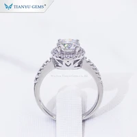 

Tianyu hot sale jewelry 925 sterling silver gold plated handmade moissanite rings for ladies