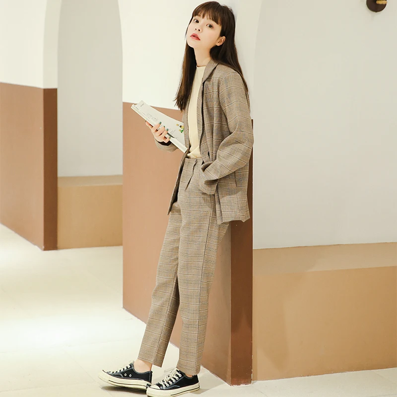 

2019 Wholesale Women Fashion Two Pieces Suit Lades Business Set Wear Blazer and Pants