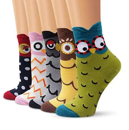 

Women Casual Socks Cute Crazy Lovely Animal Cats Dogs Owls Art Pattern Good for Gift, Multi color