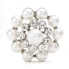 24 mm Silver Round Flower Shape Rhinestone Embellishment Flatback DIY Accessories pearl snap button