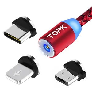 TOPK 1M LED 3 1 Magnetic USB Charging Cable