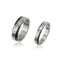 

R-173 Xuping modern Couple wedding ring jewelry for lover+cz Stainless Steel Jewelry ring set