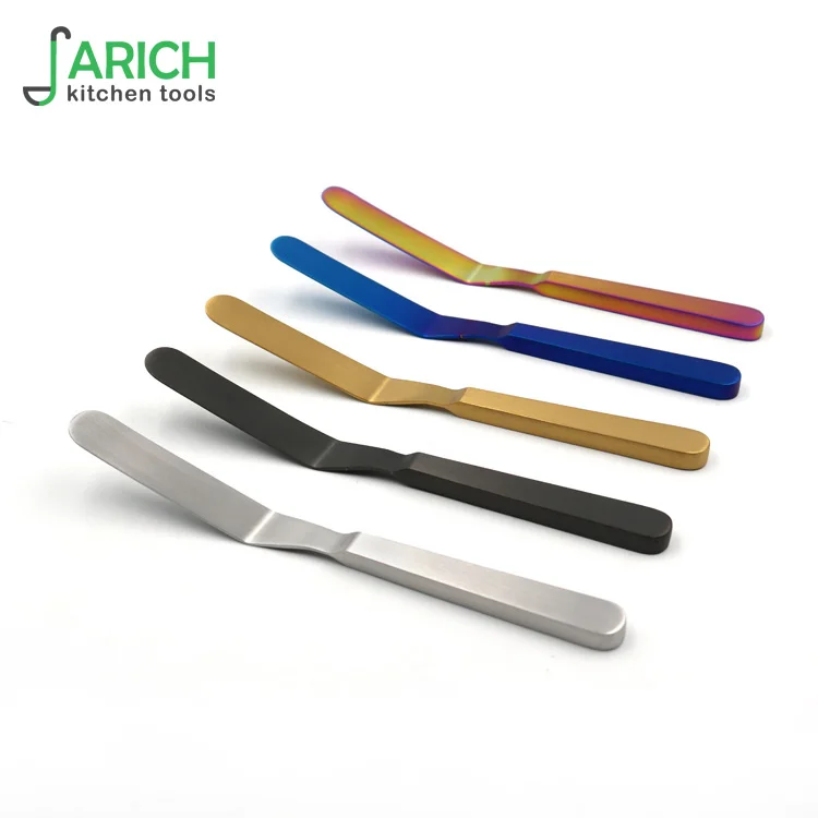 

(JYBK-A411) high quality stainless steel solid handle chef plating tool spatula with customized logo