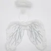 Adult and child size white Angel Feathered Wings White Angel Wings & Headband Halo set for Halloween Cosplay fo party