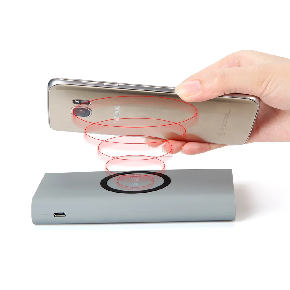

Wholesale Factory Portable Fast Qi Wireless Charger Power Bank Support OEM for Iphone
